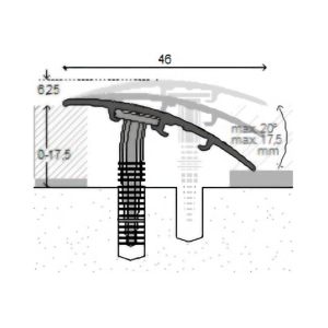 2092014090-PROFIL DIFERENTA NIVEL TRECERE INOX MAT CU DIBLU 90