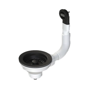 229802 - VENTIL NEGRU PENTRU SCURGERE D.90 MM, CU PREAPLIN, G1.1/2, CU SITA NEGRU