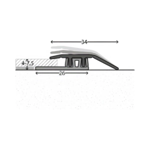 3232014270-OROFIL DIFERENTA NIVEL LVT INOX MAT PROFI DESIGN 270