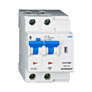 AFDD, SERIA LISA, C 16 A, 2 POLI, 30 MA, TIP A, 10 KA