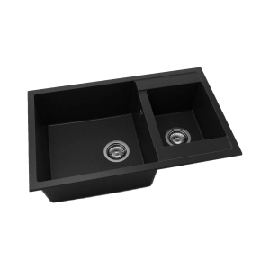 CHIUVETA CU DOUA CUVE BLACK METALLIC 80X49CM FATGRANIT