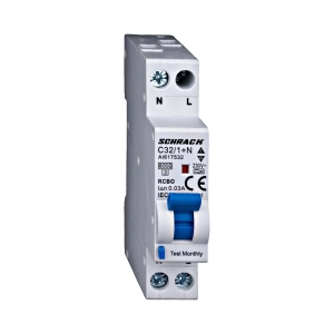 INTRERUPTOR AUTOMAT+DIF., TIP A, C 32/003A,1+N UN MODUL, 6KA