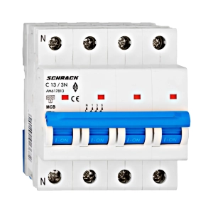 INTRERUPTOR AUTOMAT MODULAR (MCB) AMPARO 6KA, C 13A, 3P+N