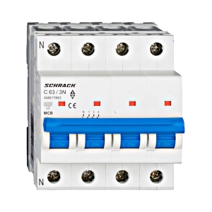 INTRERUPTOR AUTOMAT MODULAR (MCB) AMPARO 6KA, C 63A, 3P+N