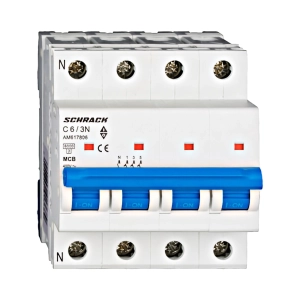 INTRERUPTOR AUTOMAT MODULAR (MCB) AMPARO 6KA, C 6A, 3P+N