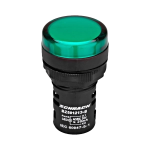 LAMPA DE SEMNALIZARE CU LED, MONOBLOC, 24V-AC/DC, VERDE