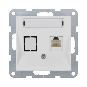 MECANISM DE PRIZA CAT5E TELEFON CU ETICHETA PANASONIC KARRE PLUS 55 SEASHELL