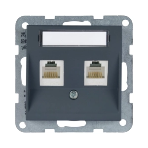 MECANISM PRIZA 2XCAT5E CU ETICHETA PANASONIC KARRE PLUS 55 SOFT TOUCH NIGHT