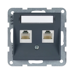 MECANISM PRIZA 2XCAT6 CU ETICHETA PANASONIC KARRE PLUS 55 SOFT TOUCH NIGHT