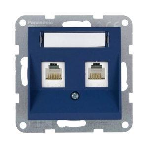 MECANISM PRIZA 2XCAT6 CU ETICHETA PANASONIC KARRE PLUS 55 SOFT TOUCH OCEAN