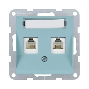 MECANISM PRIZA 2XCAT6 CU ETICHETA PANASONIC KARRE PLUS 55 SOFT TOUCH TURCOAZ
