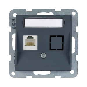 MECANISM PRIZA CAT6 + CAT3 TELEFON CU ETICHETA PANASONIC KARRE PLUS 55 SOFT TOUCH NIGHT