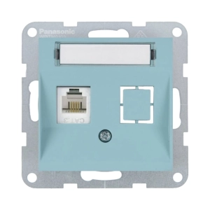 MECANISM PRIZA CAT6 CU ETICHETA PANASONIC KARRE PLUS 55 SOFT TOUCH TURCOAZ