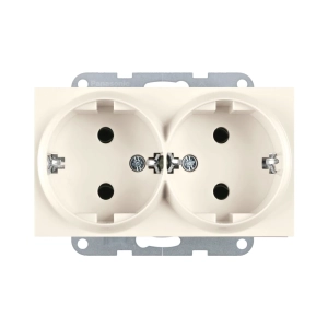 MECANISM PRIZA SCHUKO 2P+E, DUBLA, 16A, 250V PANASONIC KARRE PLUS 55 BEJ