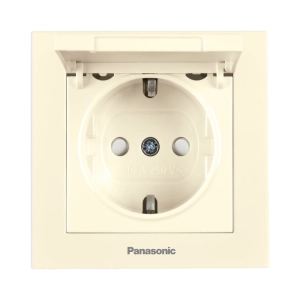 MECANISM PRIZA SCHUKO CU CAPAC, PROTECTIE PENTRU COPII SI SISTEM QUICK CONNECT PANASONIC KARRE PLUS 55 BEJ