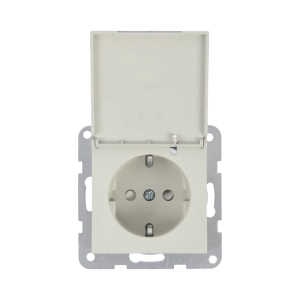 MECANISM PRIZA SCHUKO CU CAPAC, PROTECTIE PENTRU COPII SI SISTEM QUICK CONNECT PANASONIC KARRE PLUS 55 SOFT TOUCH SANDSTONE