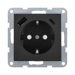 MECANISM PRIZA SCHUKO CU PROTECTIE PENTRU COPII SI PORTURI USB TIP A SI C CU TEHNOLOGIE QUICK CHARGE PANASONIC KARRE PLUS 55 FUM