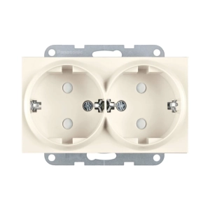 MECANISM PRIZA SCHUKO DUBLA CU PROTECTIE PENTRU COPII PANASONIC KARRE PLUS 55 BEJ