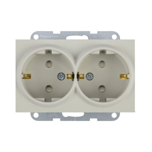 MECANISM PRIZA SCHUKO DUBLA CU PROTECTIE PENTRU COPII PANASONIC KARRE PLUS 55 SOFT TOUCH SANDSTONE
