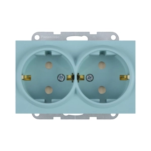 MECANISM PRIZA SCHUKO DUBLA CU PROTECTIE PENTRU COPII PANASONIC KARRE PLUS 55 SOFT TOUCH TURCOAZ
