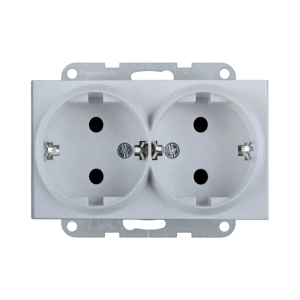 MECANISM PRIZA SCHUKO DUBLA PANASONIC KARRE PLUS 55 SILVER