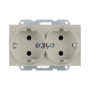 MECANISM PRIZA SCHUKO DUBLA PANASONIC KARRE PLUS 55 SOFT TOUCH SANDSTONE