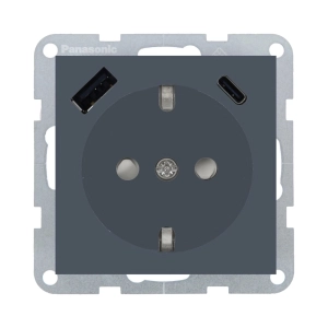MECANISM PRIZA SCHUKO PROT. COP + USB TIP (A+C) QC PANASONIC KARRE PLUS 55 SOFT TOUCH NIGHT