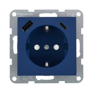 MECANISM PRIZA SCHUKO PROT. COP + USB TIP (A+C) QC PANASONIC KARRE PLUS 55 SOFT TOUCH OCEAN