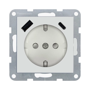 MECANISM PRIZA SCHUKO PROT. COP + USB TIP (A+C) QC PANASONIC KARRE PLUS 55 SOFT TOUCH SEASHELL