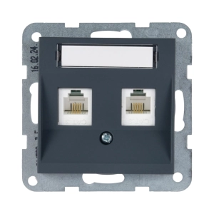 MECANISM PRIZA TELEFON 2XCAT3 CU ETICHETA PANASONIC KARRE PLUS 55 SOFT TOUCH NIGHT