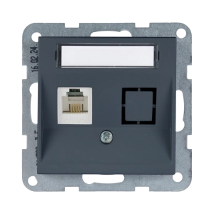 MECANISM PRIZA TELEFON CAT3 CU ETICHETA PANASONIC KARRE PLUS 55 SOFT TOUCH NIGHT