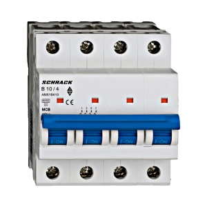 MINIATURE CIRCUIT BREAKER (MCB) AMPARO 6KA, B 10A, 4-POLE
