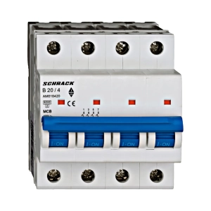 MINIATURE CIRCUIT BREAKER (MCB) AMPARO 6KA, B 20A, 4-POLE