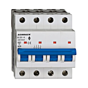 MINIATURE CIRCUIT BREAKER (MCB) AMPARO 6KA, B 25A, 4-POLE