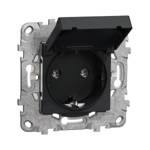 NU508254 SCHNEIDER UNICA PRIZA 2P+E CAPAC NEGRU ANTRACIT