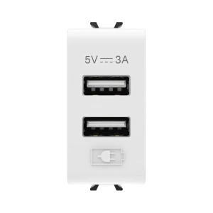 PRIZA 2XUSB 3A 1M ALB SYSTEM - GEWISS | GW10447