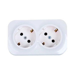 PRIZA DUBLA SCHUKO APLICATA 16A ALB FORIX - LEGRAND
