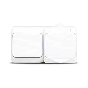 PRIZA+INTRERUPATOR APLICAT 16A IP44 ALB CEDAR - SCHNEIDER | WDE000500