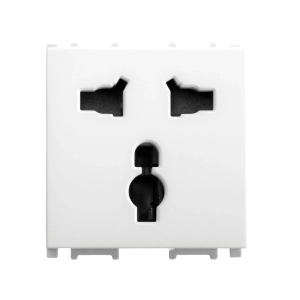 PRIZA SIMPLA MULTISTANDARD 2P+E, 2M, 6-10-13A, 250V ALB THEA OPTIMA | P-TOP-COM