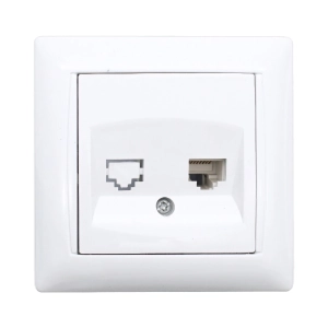 PRIZA TF-RJ11-4C DUBLA ALB CAMILYA