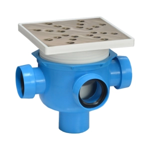 SIFON PARD 3IN D40 1OUT D50 VERT RAMA 145X145 H103-140 GRAT INOX (24/360)