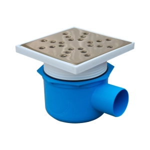 SIFON PARD PP 1OUT D50 ORIZ 145X145 H103-140 GRATAR INOX